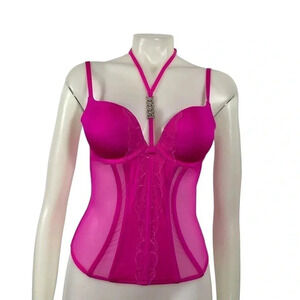 La Senza Bustier Corset  Hot Pink With Jewels